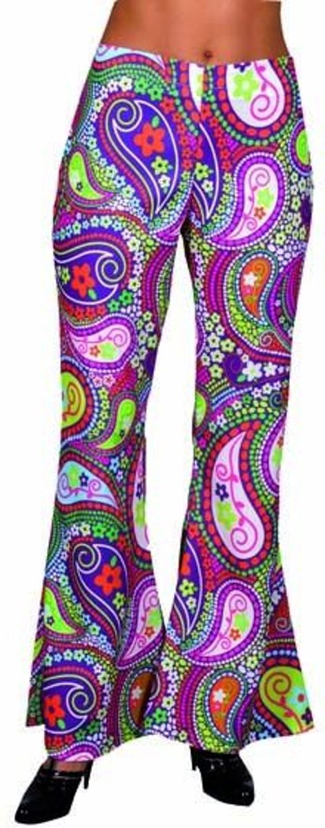 Jaren 80 & 90 Kostuum | Funky Paarse Hippie Broek Vrouw | Small | Carnaval kostuum | Verkleedkleding